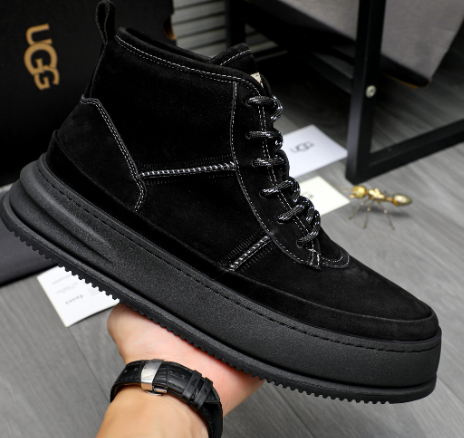 UGG Men's High-Top Suede Sneaker Boot – Black