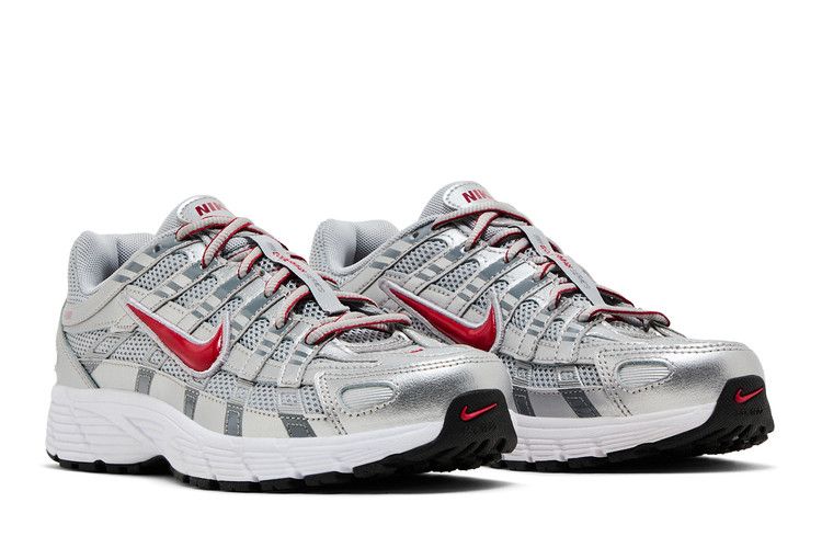 Nike P-6000 Metalic Silver Cool Red (GS) HV5064-002