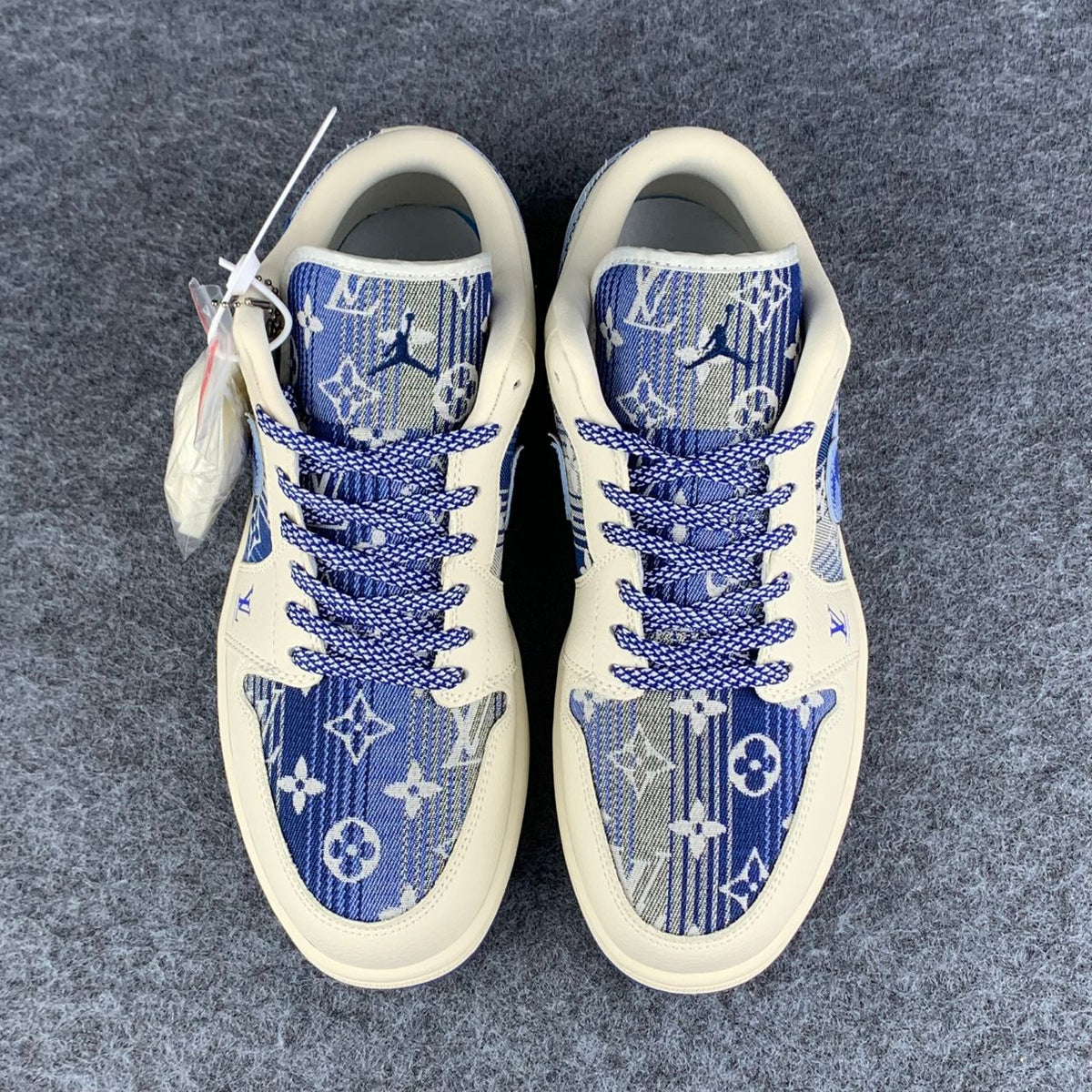 Custom Air Jordan 1 Low Bleu Atelier Sail/Blue