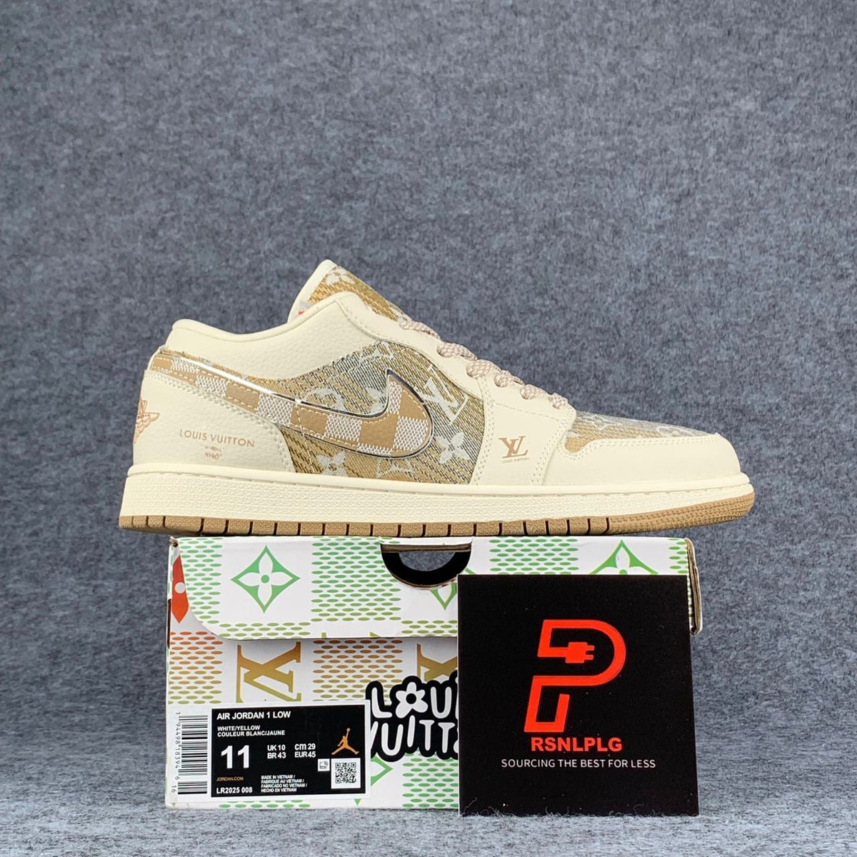 Custom Air Jordan 1 Low Sable Weave 'Sail/Tan'