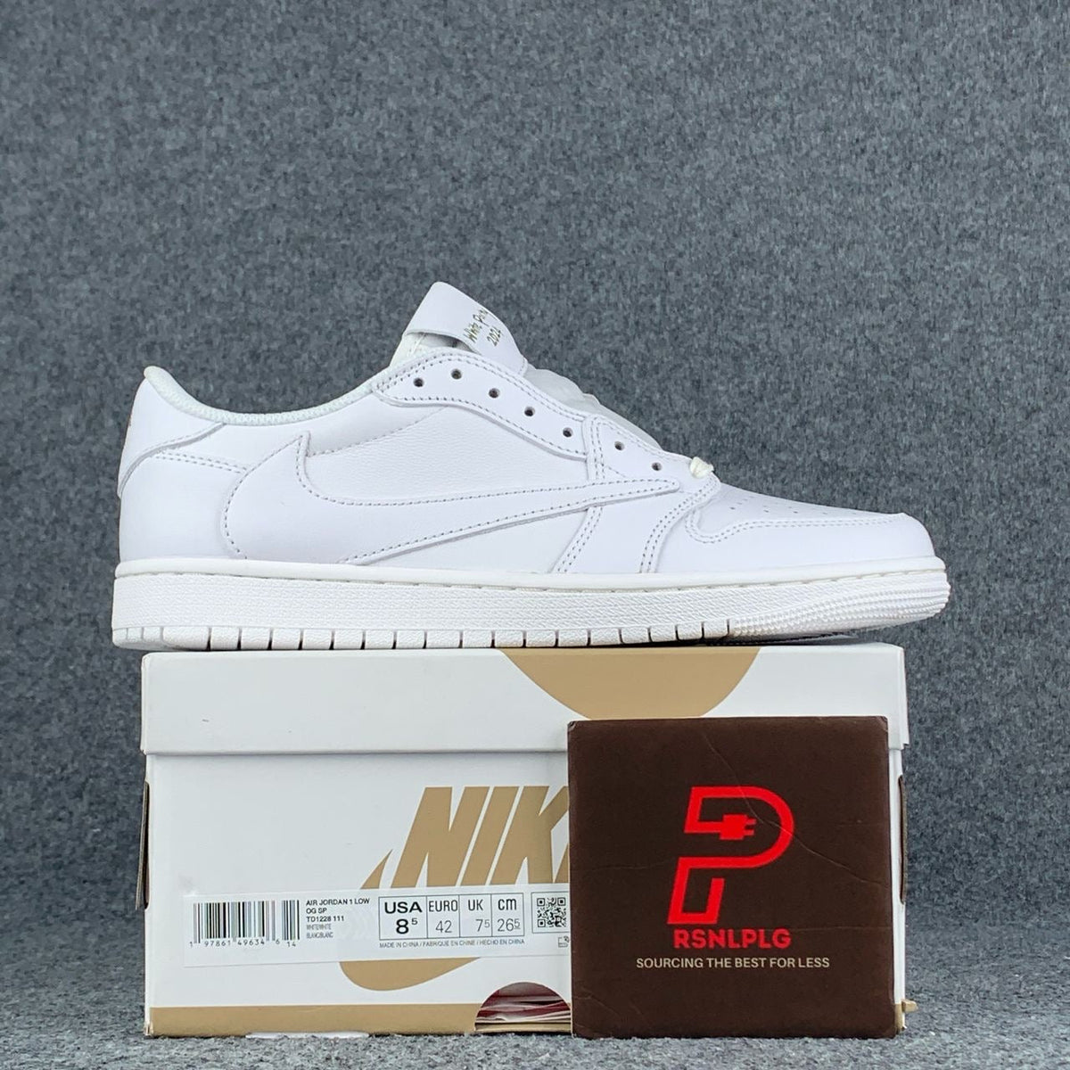 Custom Travis Scott x Air Jordan 1 Retro Low OG SP 'Michael Rubin White Party' Friends & Family