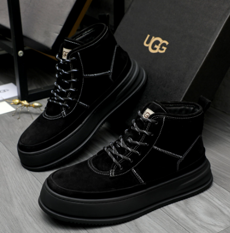 UGG Men's High-Top Suede Sneaker Boot – Black