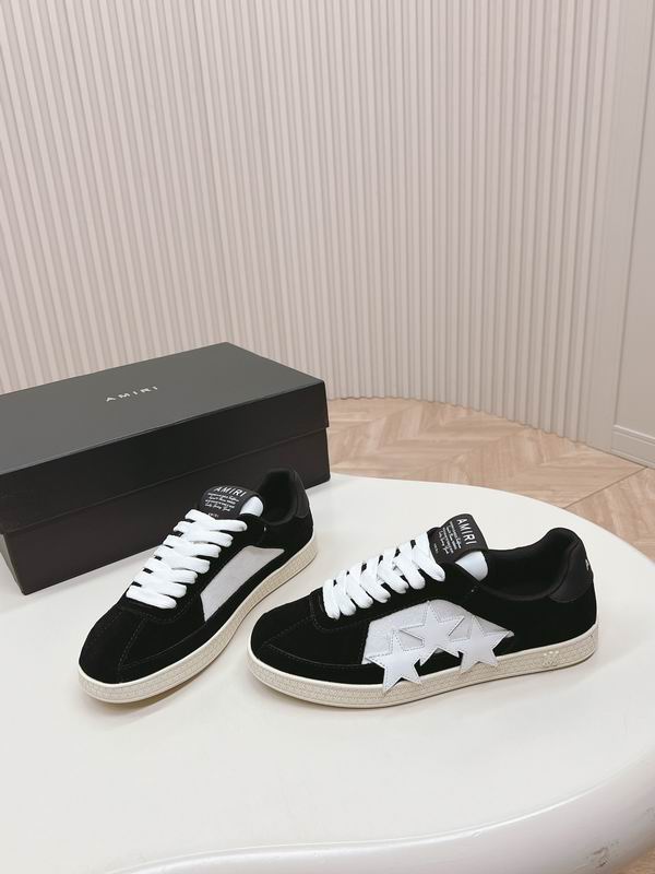 Amiri Stars Low Sneaker | Black/White Suede