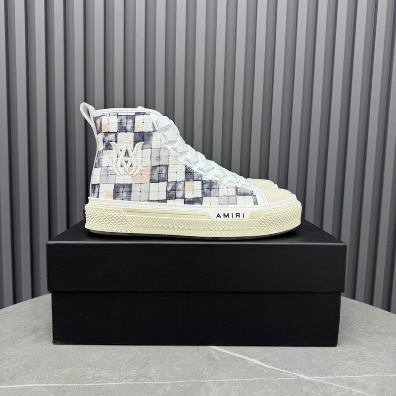 Amiri Court High-Top Sneaker — Black / White Checkerboard