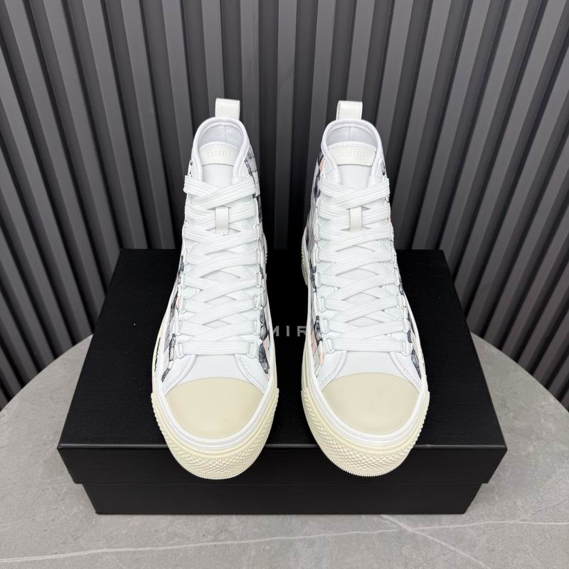 Amiri Court High-Top Sneaker — Black / White Checkerboard