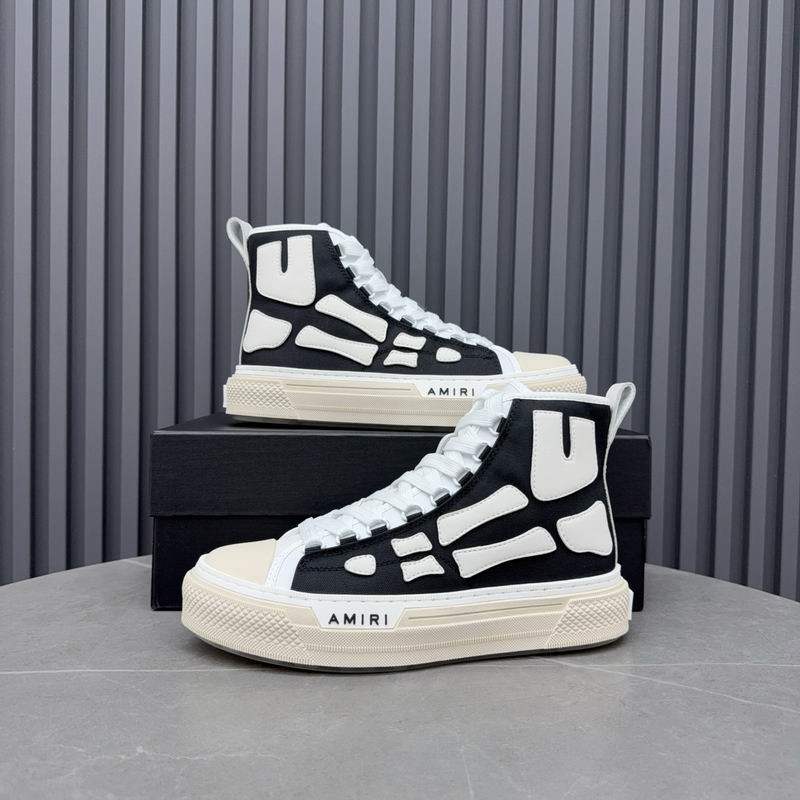 Amiri Court High-Top Sneaker — Skeleton Bones Black / White