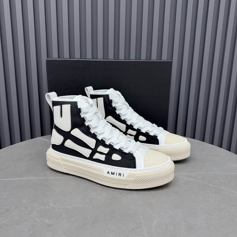 Amiri Court High-Top Sneaker — Skeleton Bones Black / White