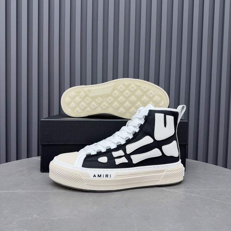 Amiri Court High-Top Sneaker — Skeleton Bones Black / White