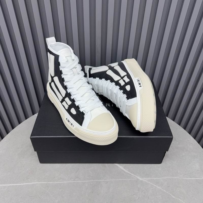 Amiri Court High-Top Sneaker — Skeleton Bones Black / White