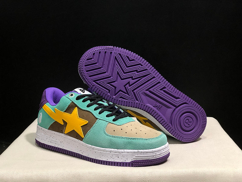 BAPE Road STA Sneaker | Teal / Olive / Yellow / Purple