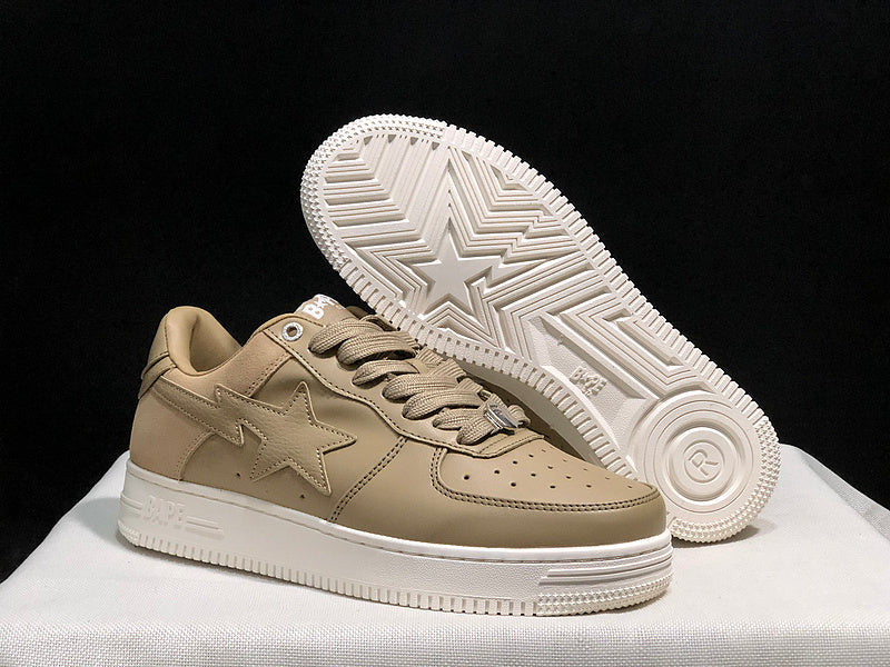 BAPE Sta Low 'Beige' | Bapesta Leather Sneaker