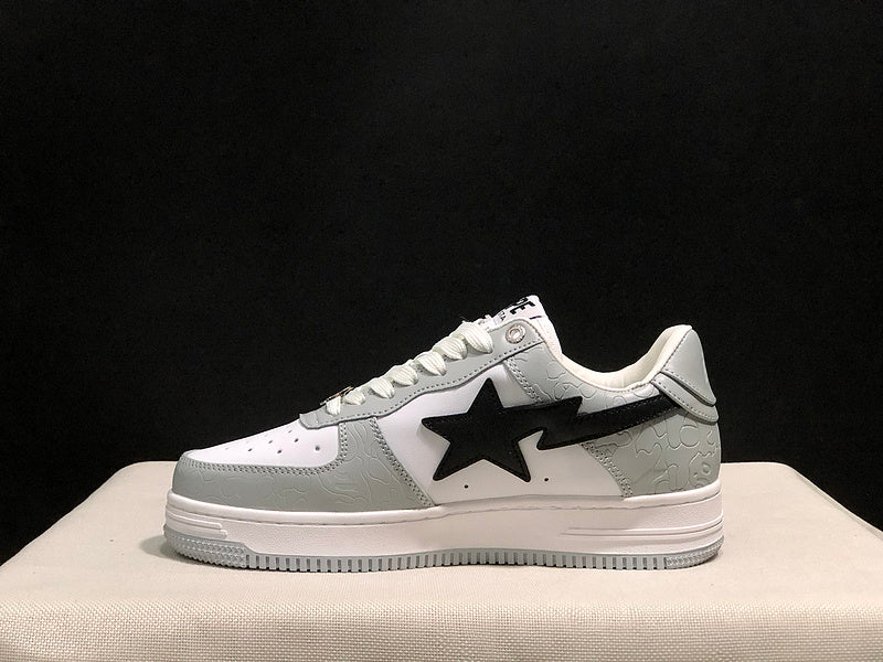 BAPE Sta Low 'Grey/White/Black' | Ape Head Camo Bapesta