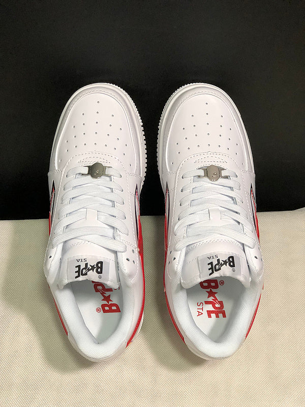 BAPE STA Low Sneaker | White / Red | Shark Mouth & Star