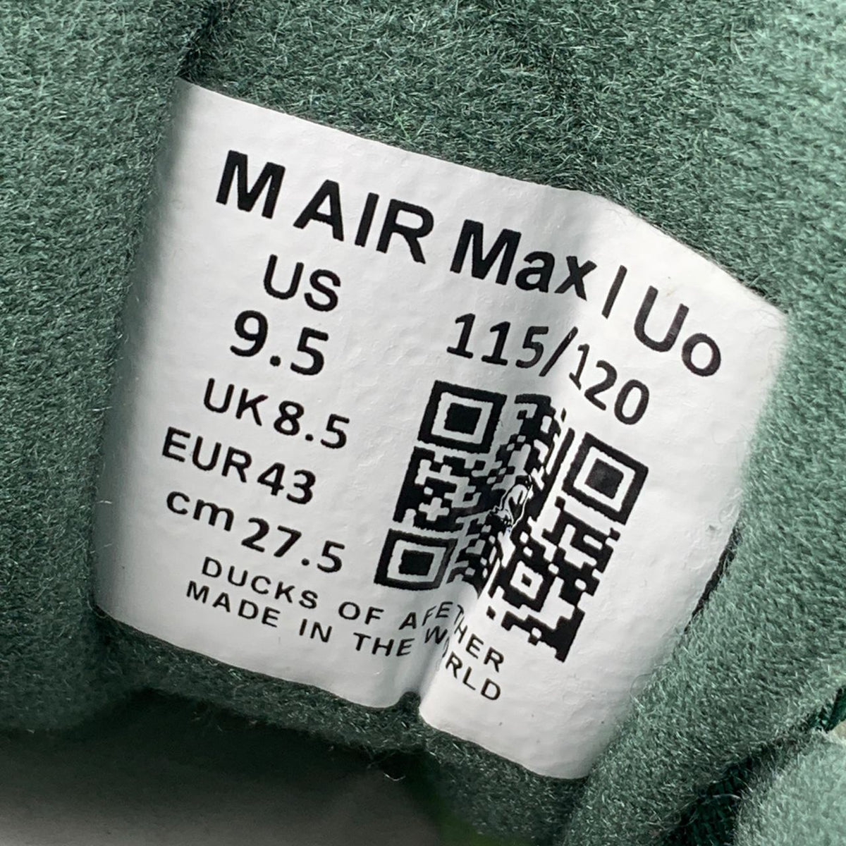 Division Street x Tinker Hatfield x Air Max 1 'University of Oregon - Ducks of a Feather' Sample