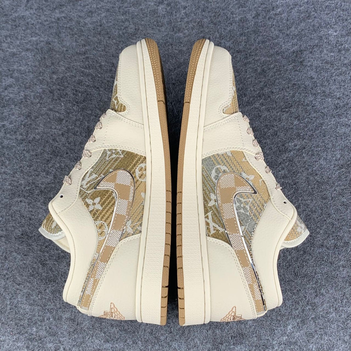 Custom Air Jordan 1 Low Sable Weave 'Sail/Tan'