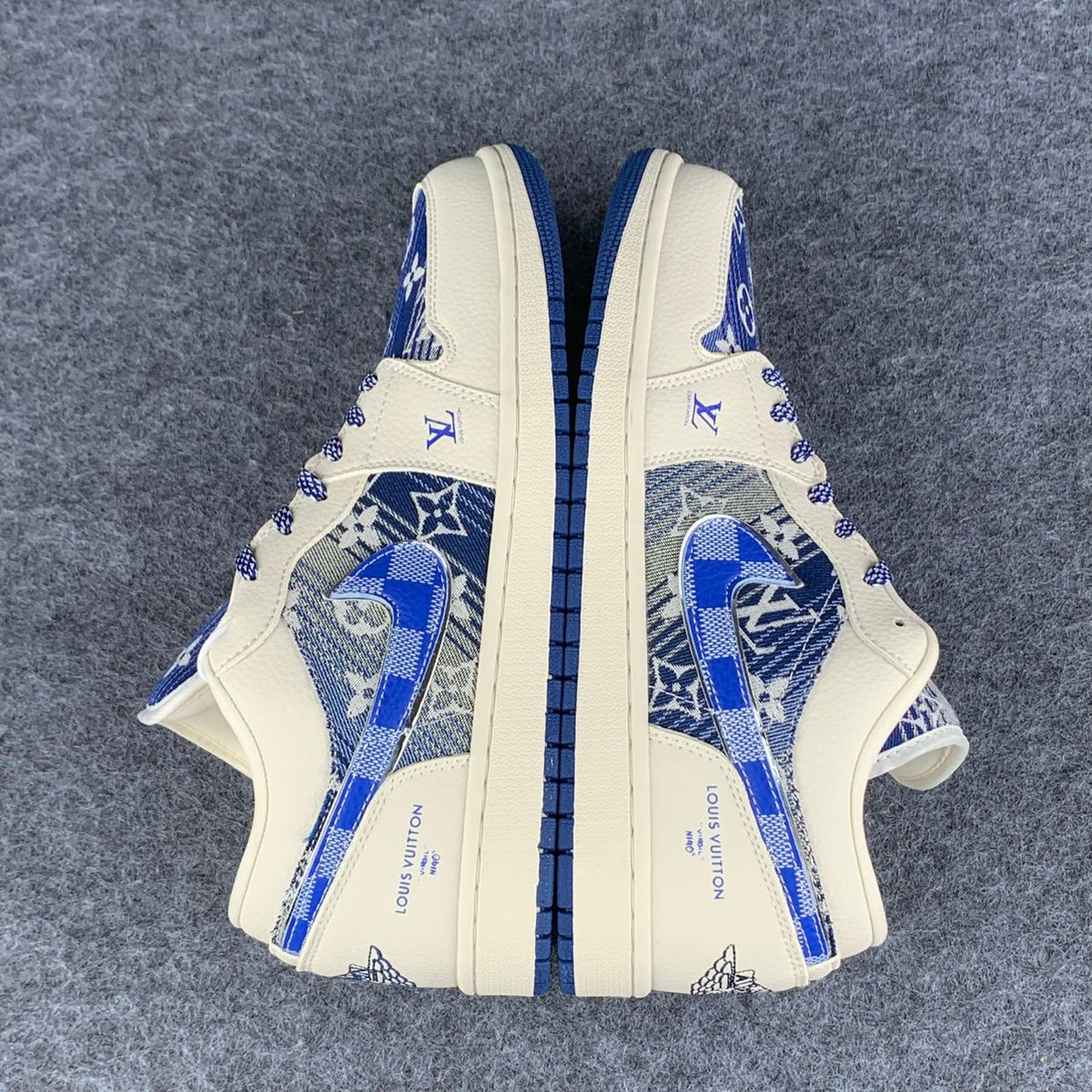 Custom Air Jordan 1 Low Bleu Atelier Sail/Blue
