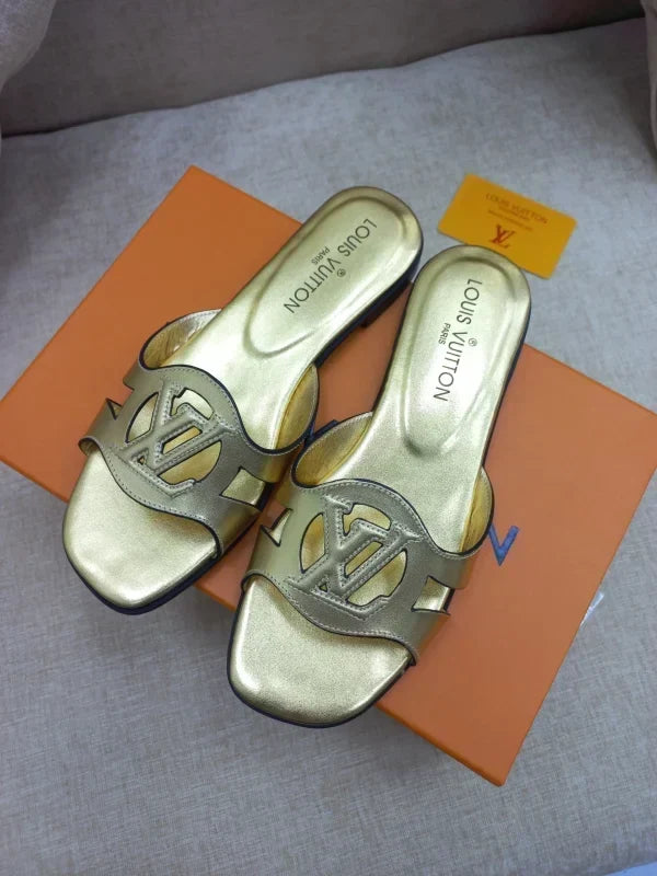 Louis Vuitton Flat Leather Slippers For Women