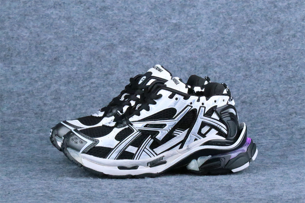 Custom Balenciaga Runner Sneaker LED 'Black White'