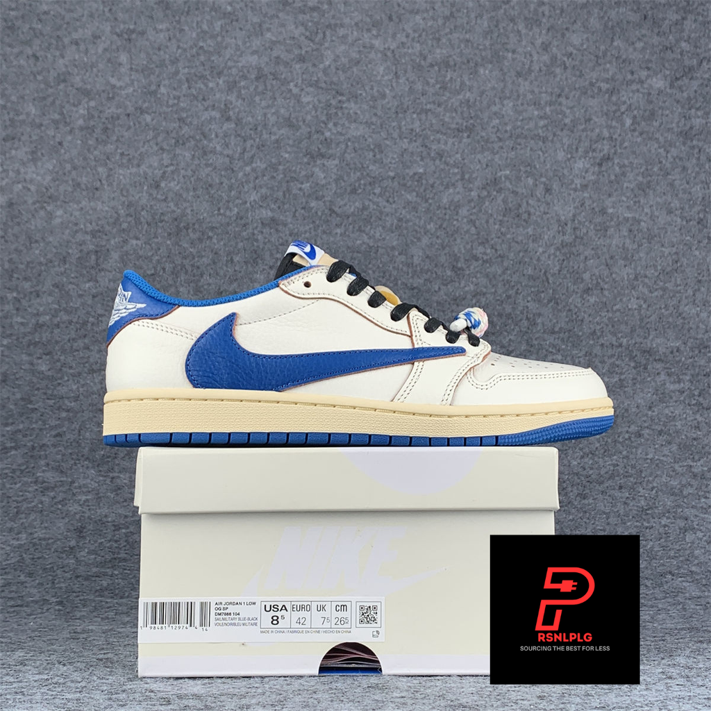 Fragment Design x Travis Scott x Air Jordan 1 Retro Low OG SP 'Sail Military Blue' (B-Grade)