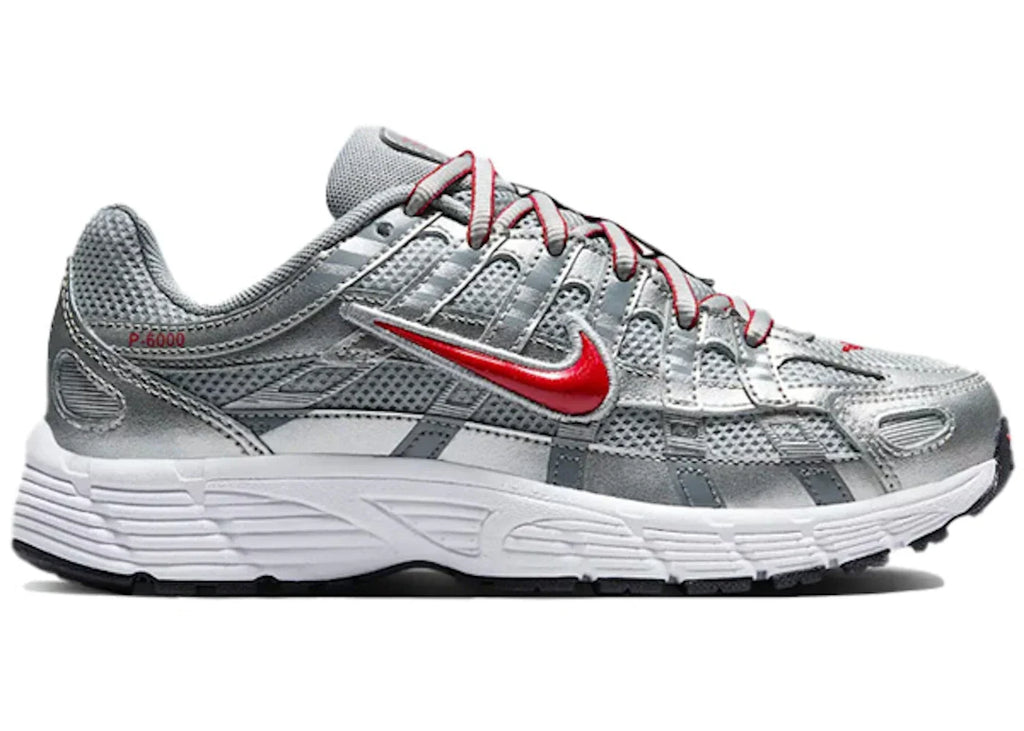 Nike P-6000 Metalic Silver Cool Red (GS) HV5064-002