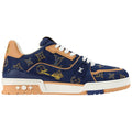 Louis Vuitton Denim & Calf Leather Blue Trainer Sneakers