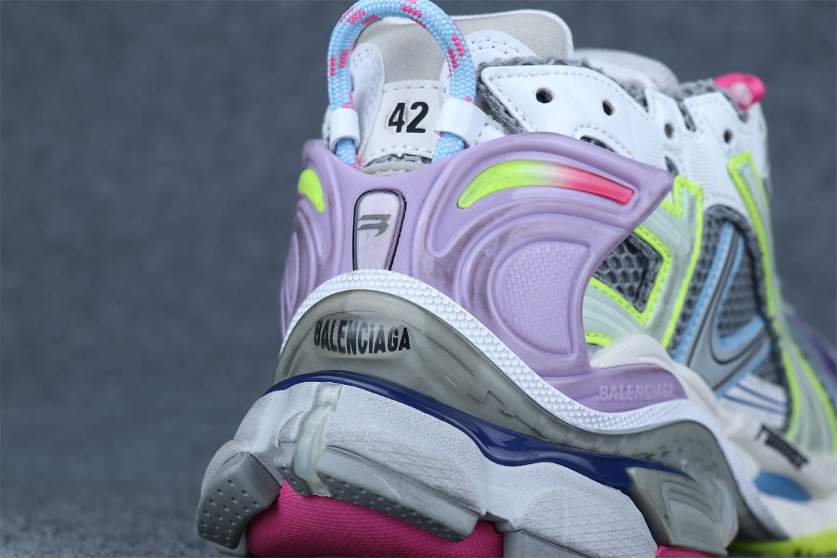 Balenciaga Runner Sneaker 'Grey Light Purple Neon Yellow'