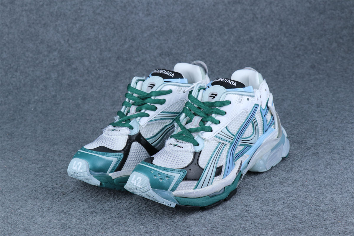 Balenciaga Wmns Runner Sneaker 'Worn-Out - White Green Blue'