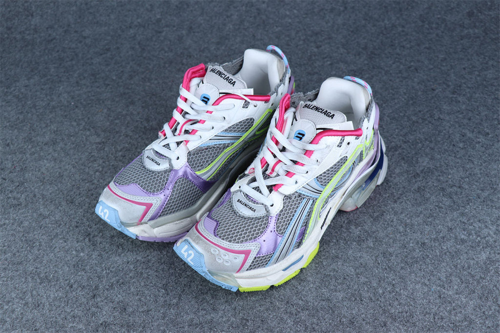 Balenciaga Runner Sneaker 'Grey Light Purple Neon Yellow'