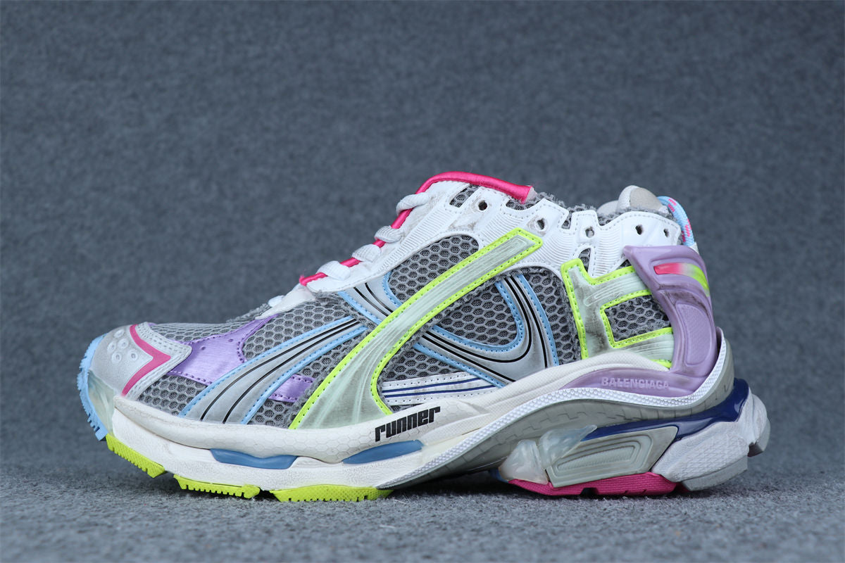 Balenciaga Runner Sneaker 'Grey Light Purple Neon Yellow'