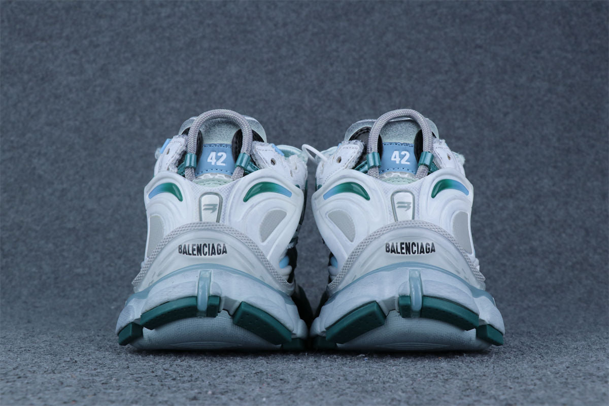 Balenciaga Wmns Runner Sneaker 'Worn-Out - White Green Blue'