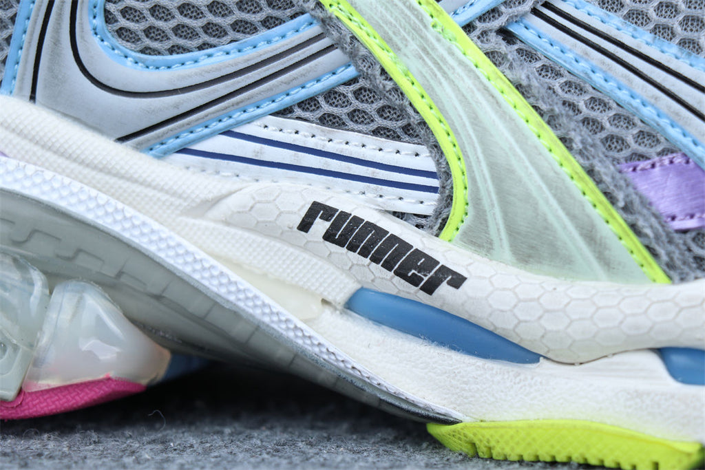 Balenciaga Runner Sneaker 'Grey Light Purple Neon Yellow'