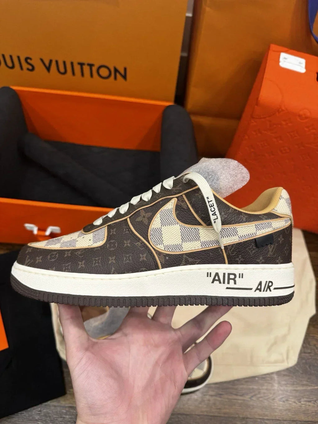 Louis Vuitton x Nike Air Force 1 Low 'Monogram Brown Damier Azur'