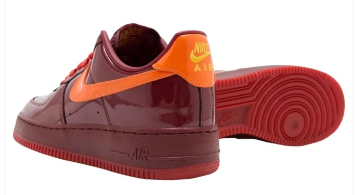 Nike Air Force 1 Low 'Patent Leather Dark Team Red Safety Orange' -601 IO4489