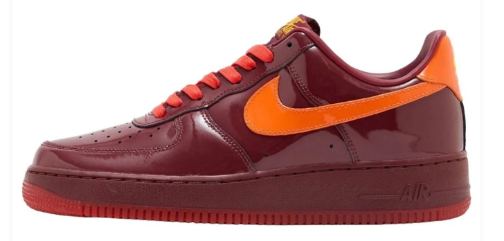Nike Air Force 1 Low 'Patent Leather Dark Team Red Safety Orange' -601 IO4489