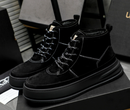 UGG Men's High-Top Suede Sneaker Boot – Black