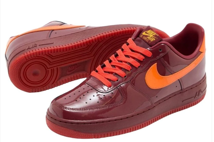 Nike Air Force 1 Low 'Patent Leather Dark Team Red Safety Orange' -601 IO4489
