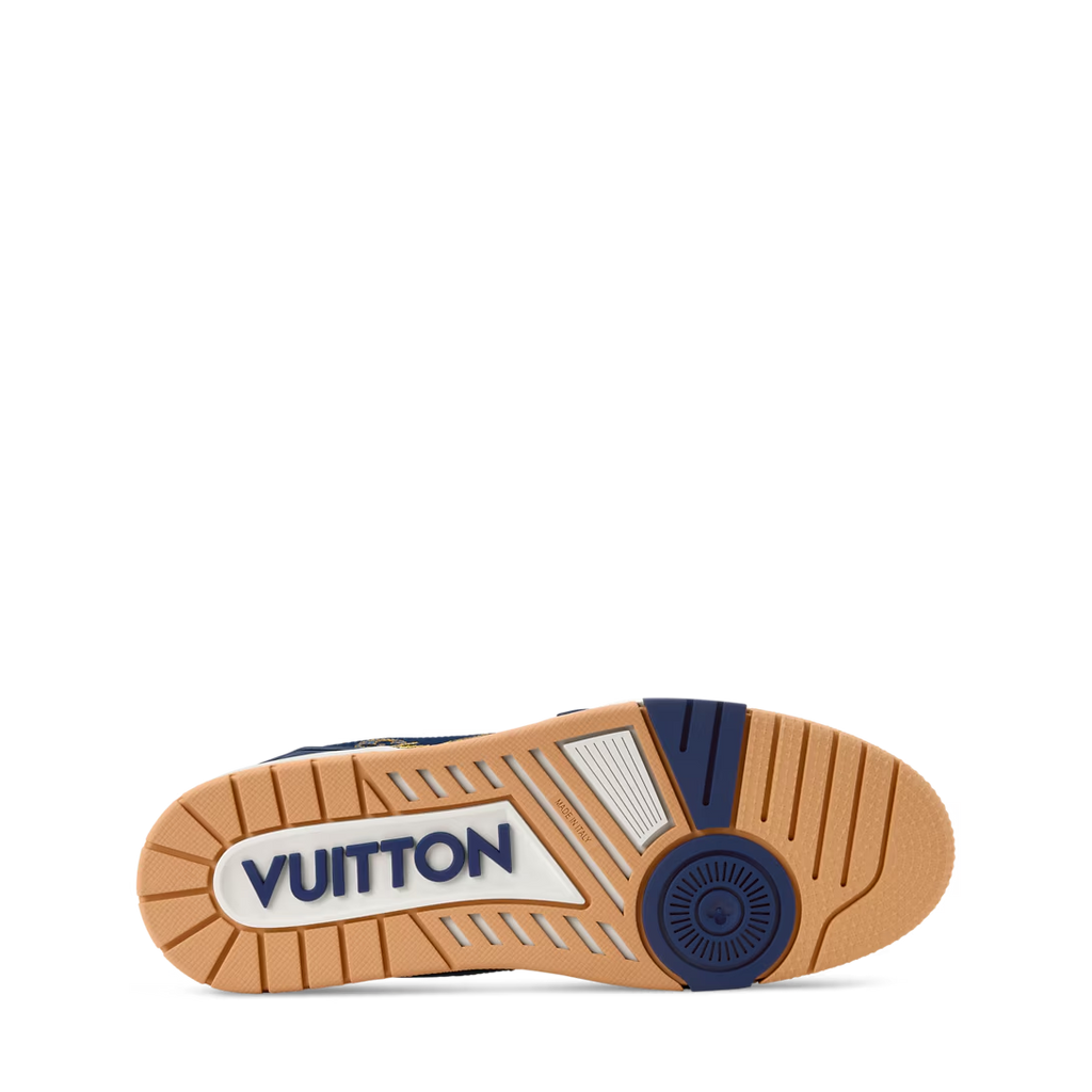 Louis Vuitton Denim & Calf Leather Blue Trainer Sneakers