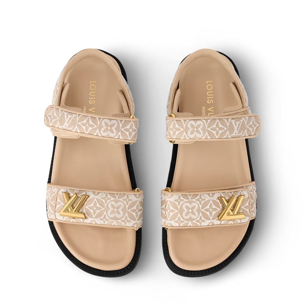 LV Sunset Flat Comfort Sandal Beige