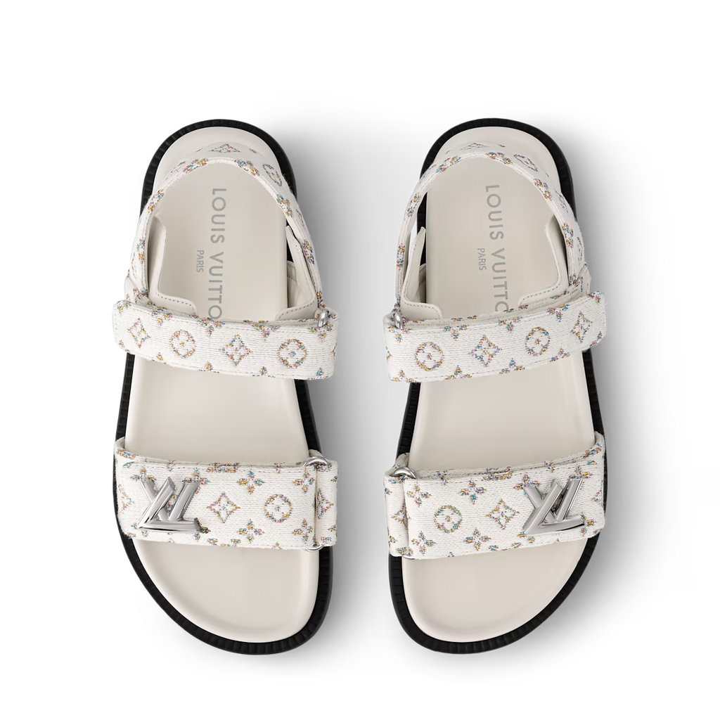 LV Sunset Flat Comfort Sandal White