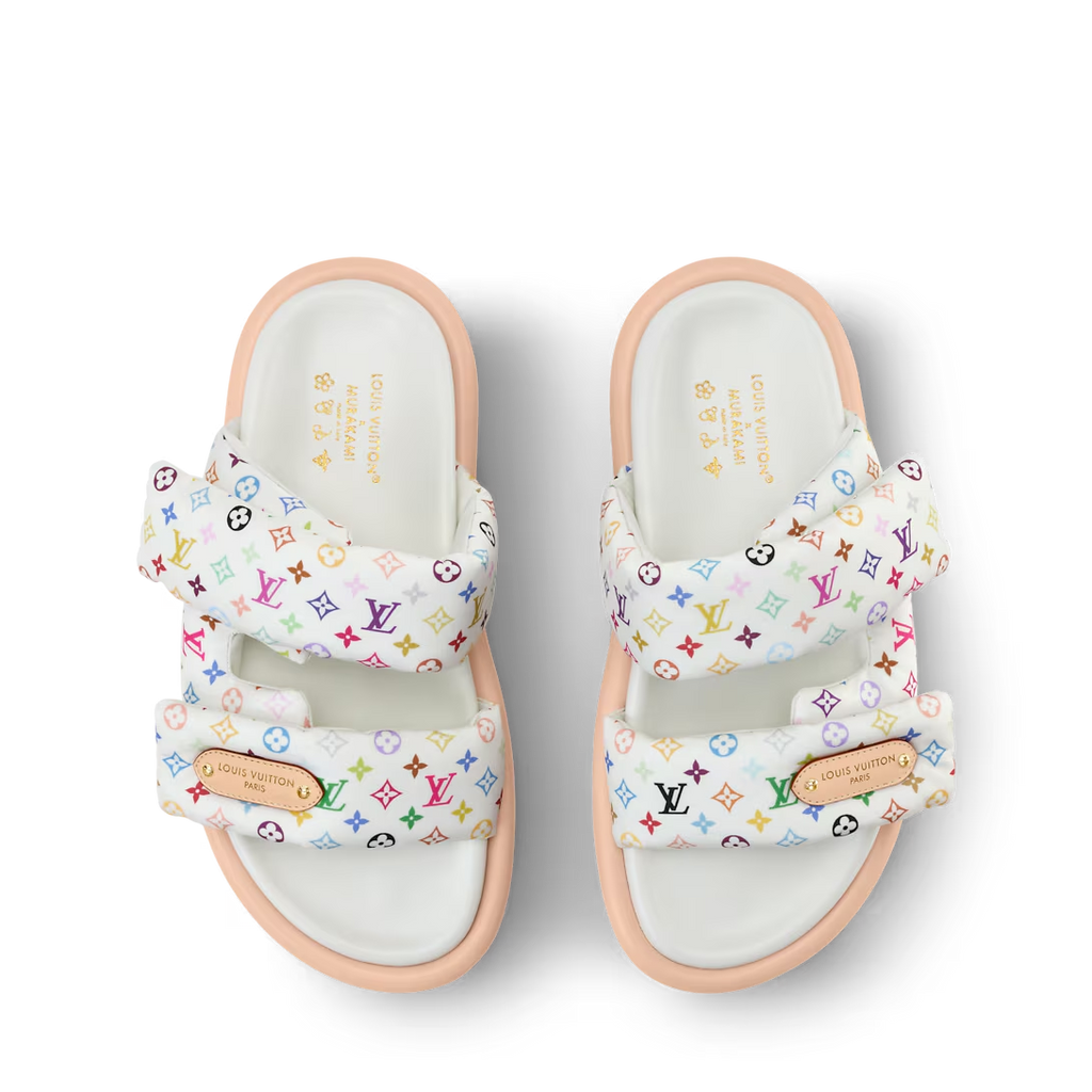 LV Pool Pillow Flat Comfort Mule x TM White