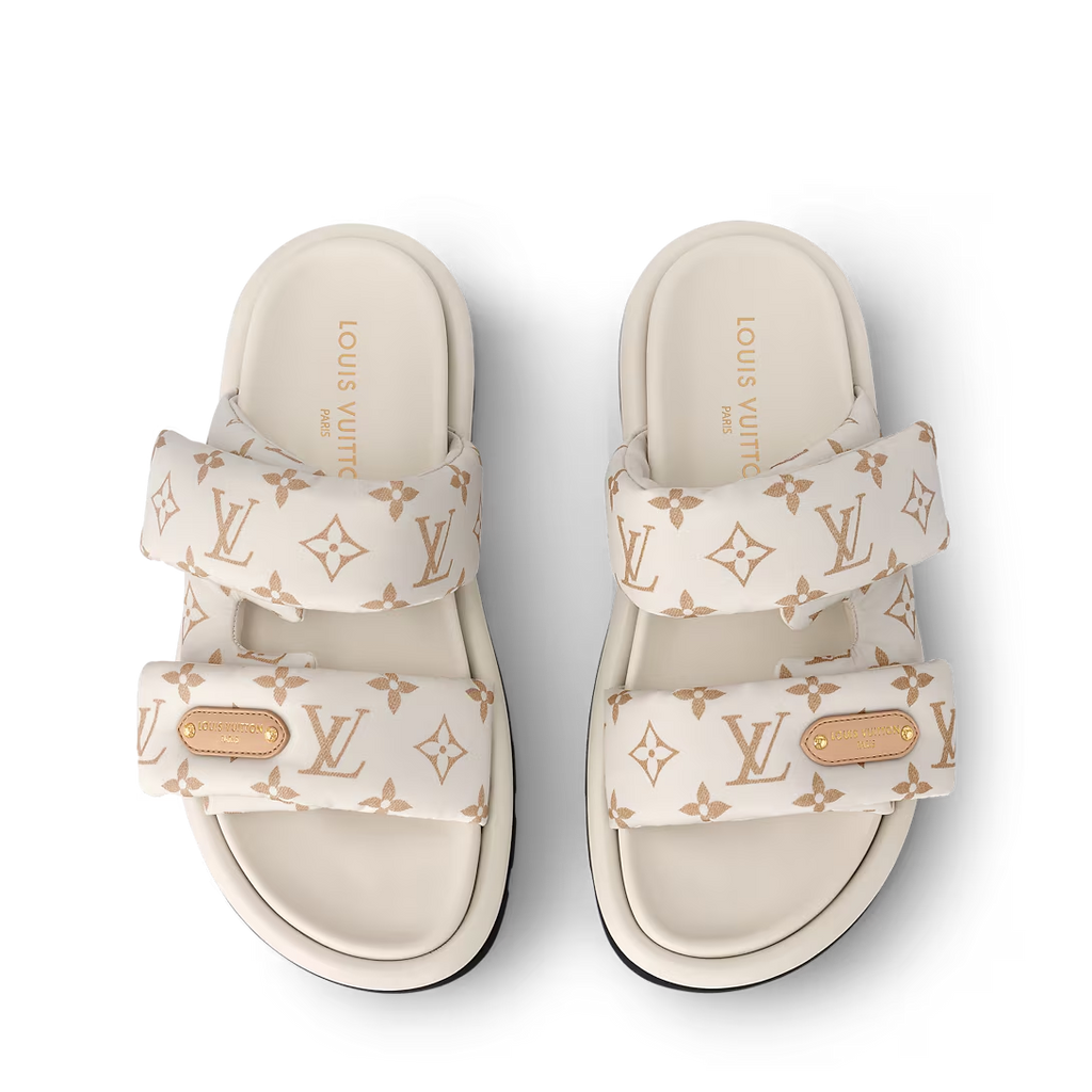 LV Pool Pillow Flat Comfort Mule Dune Beige