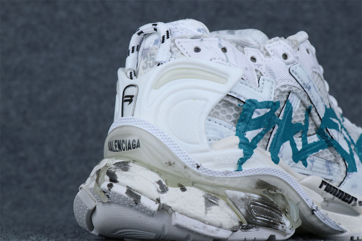 Balenciaga Wmns Runner Sneaker 'Graffiti - White Blue'