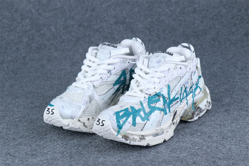 Balenciaga Wmns Runner Sneaker 'Graffiti - White Blue'