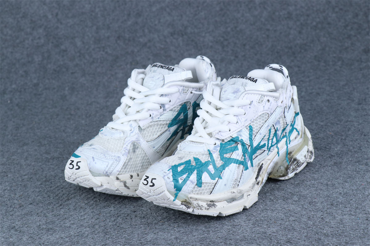 Balenciaga Wmns Runner Sneaker 'Graffiti - White Blue'