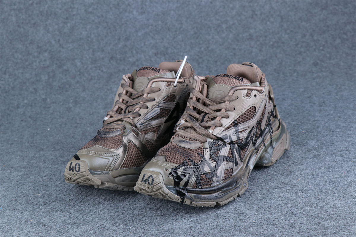 Balenciaga Runner Graffiti Sneaker 'Brown'