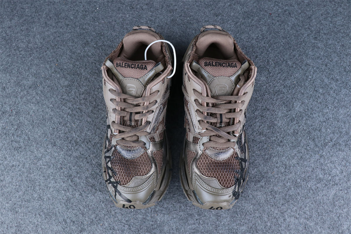 Balenciaga Runner Graffiti Sneaker 'Brown'